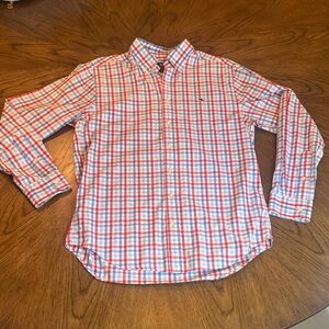 Vineyard Vines Red and Blue Checkered Shirt Slim Fit M